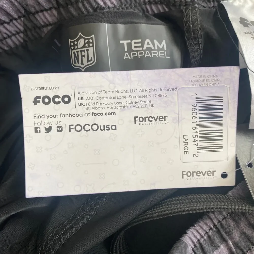 New Orleans Saints Floral Black Liner Shorts Size Large  NWT - Picture 5 of 9